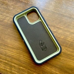 iPhone 12 protector case, Otter Box, Blue & light green colour.